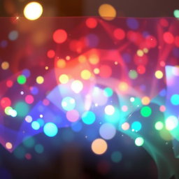 A stunning scene depicting multi-layered prism-like spots of light forming a vibrant and colorful barrier