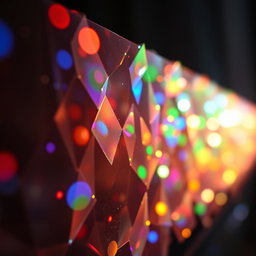 A stunning scene depicting multi-layered prism-like spots of light forming a vibrant and colorful barrier