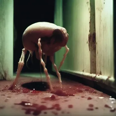 The horror movie featured a scene where the main character desperately searched for an acaricide to eliminate the blood-sucking mites haunting their home.