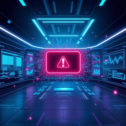 A visually striking cover image representing a digital landscape with futuristic elements