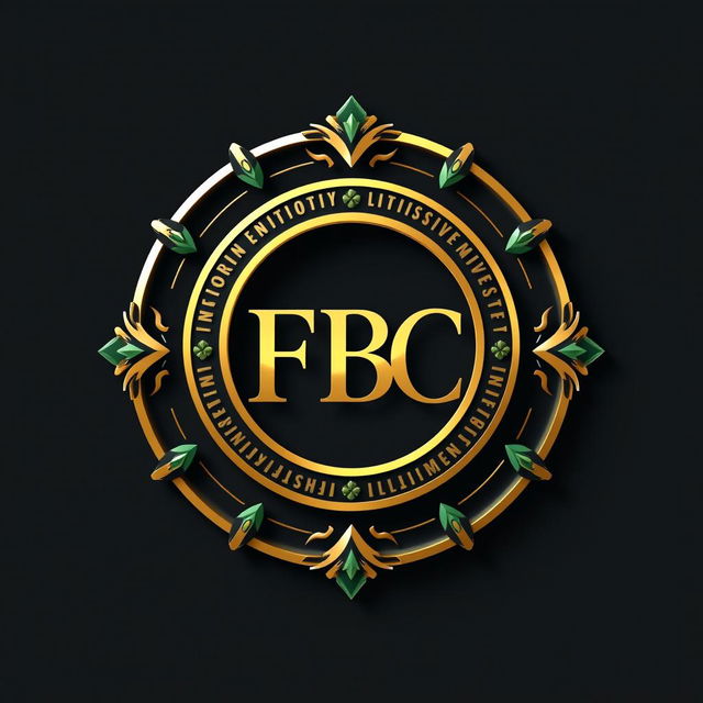 A circular logo design for a money investment company featuring the letters 'FBC' prominently in the center