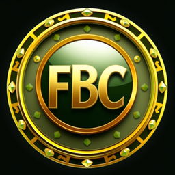A circular logo design for a money investment company featuring the letters 'FBC' prominently in the center
