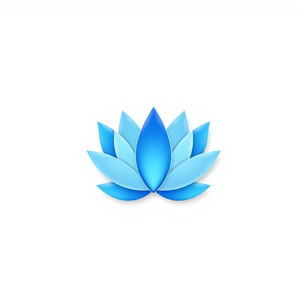 A minimal and simple button design inspired by a blue lotus flower