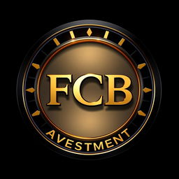 A luxurious and attractive 3D circular logo for an investment company named FCB