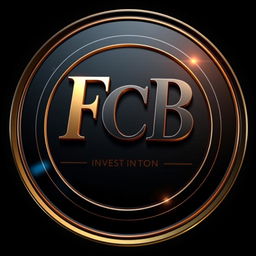 A luxurious and attractive 3D circular logo for an investment company named FCB