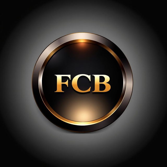 A luxurious and attractive 3D circular logo for an investment company named FCB