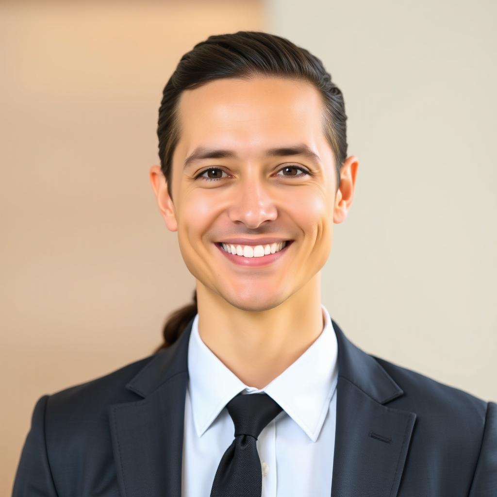 A professional headshot for a CV/resume, featuring a confident individual with a friendly smile