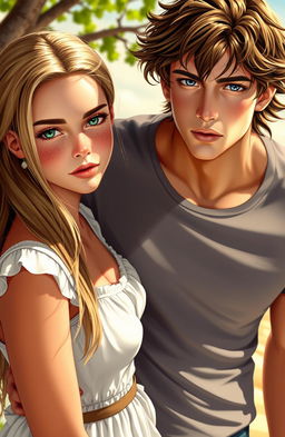 A captivating scene inspired by the characters from the book 'Diverted Hearts'
