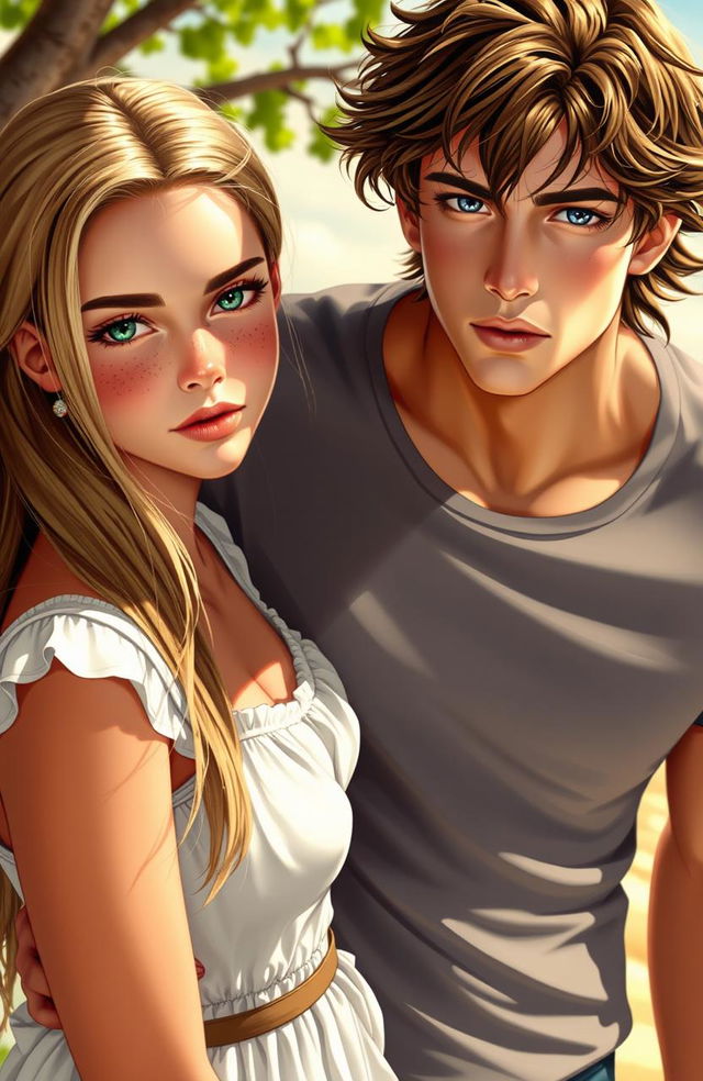 A captivating scene inspired by the characters from the book 'Diverted Hearts'