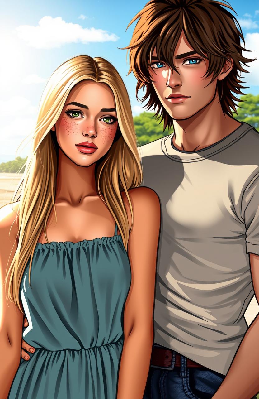 A captivating scene inspired by the characters from the book 'Diverted Hearts'