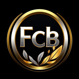 A circular logo for an investment company named FCB, featuring realistic 3D effects