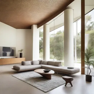 The minimalist design of the house featured acaryote-inspired patterns and materials, creating an open and airy atmosphere.