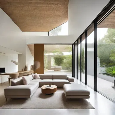 The minimalist design of the house featured acaryote-inspired patterns and materials, creating an open and airy atmosphere.