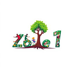 A creative typography logo design featuring the words 'ناحیه 1' (which means 'Zone 1' in Persian)