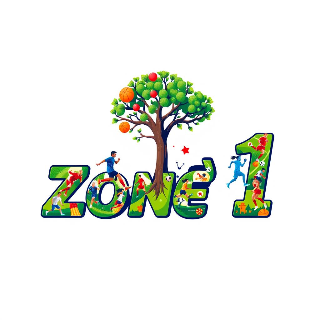 A creative typography logo design featuring the words 'ناحیه 1' (which means 'Zone 1' in Persian)