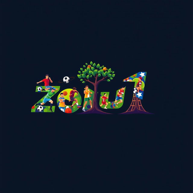 A creative typography logo design featuring the words 'ناحیه 1' (which means 'Zone 1' in Persian)