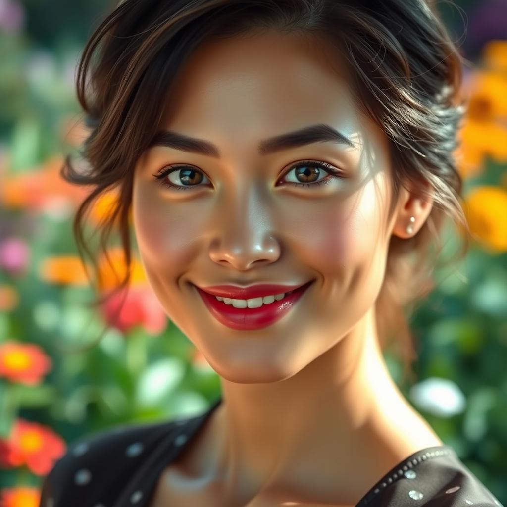 A beautiful portrait of a person with fair skin tone, featuring soft, natural lighting that highlights facial features