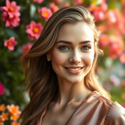 A beautiful portrait of a person with fair skin tone, featuring soft, natural lighting that highlights facial features