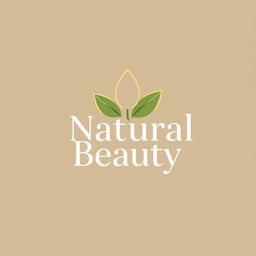A logo design representing natural beauty, featuring elements such as a stylized flower, a leaf, and soft, flowing lines to suggest harmony and elegance
