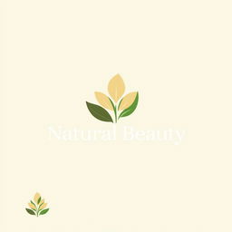 A logo design representing natural beauty, featuring elements such as a stylized flower, a leaf, and soft, flowing lines to suggest harmony and elegance