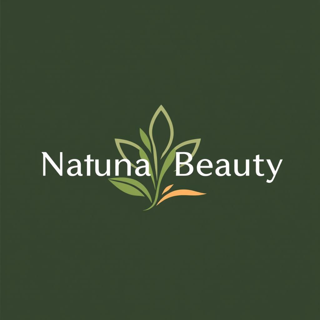 A logo design representing natural beauty, featuring elements such as a stylized flower, a leaf, and soft, flowing lines to suggest harmony and elegance