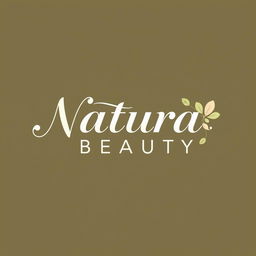 A logo design representing natural beauty, featuring an elegant and stylish typography saying "Natural Beauty"