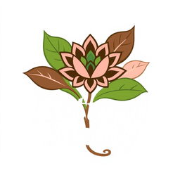 An eye-catching logo design that embodies the concept of natural beauty, featuring a bold and creative integration of nature-inspired elements such as an intricate stylized flower intertwined with flowing leaves