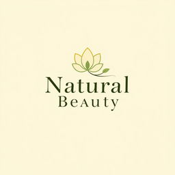 A logo design representing natural beauty, featuring an elegant and stylish typography that says "Natural Beauty"