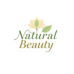A logo design representing natural beauty, featuring an elegant and stylish typography that says "Natural Beauty"