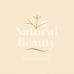 A logo design representing natural beauty, featuring stylish typography that says "Natural Beauty" in a refined, modern font