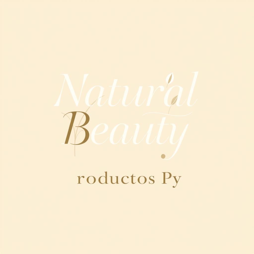 A logo design representing natural beauty, featuring stylish typography that says "Natural Beauty" in a refined, modern font