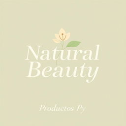 A logo design representing natural beauty, featuring stylish typography that says "Natural Beauty" in a refined, modern font