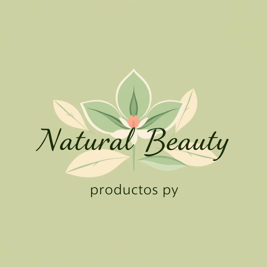 A logo design representing natural beauty, featuring a delicate and elegant flower at the center, symbolizing grace and vitality