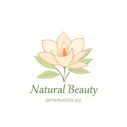 A logo design representing natural beauty, featuring a delicate and elegant flower at the center, symbolizing grace and vitality