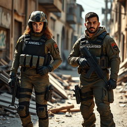 Two female commandos, named Angel and a male commando named Syed, standing side by side