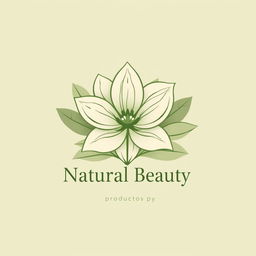 A logo design that beautifully represents natural beauty, featuring an elegant flower at the center with finely detailed petals and soft flowing lines