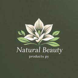 A logo design that beautifully represents natural beauty, featuring an elegant flower at the center with finely detailed petals and soft flowing lines