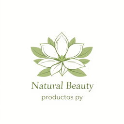A logo design that beautifully represents natural beauty, featuring an elegant flower at the center with finely detailed petals and soft flowing lines