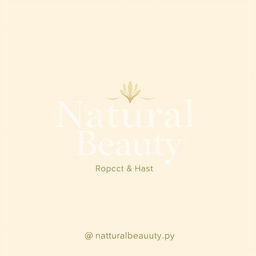 A logo design representing natural beauty, featuring stylish typography that says "Natural Beauty" in a refined, modern font