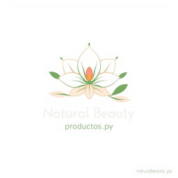 A logo design representing natural beauty, featuring a delicate and elegant flower at the center, symbolizing grace and vitality