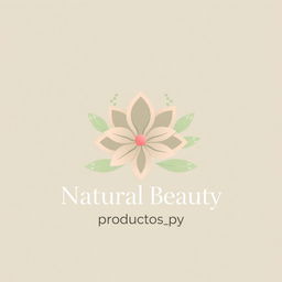 A logo design representing natural beauty, featuring a delicate and elegant flower at the center, symbolizing grace and vitality