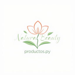 A logo design representing natural beauty, featuring a delicate and elegant flower at the center, symbolizing grace and vitality