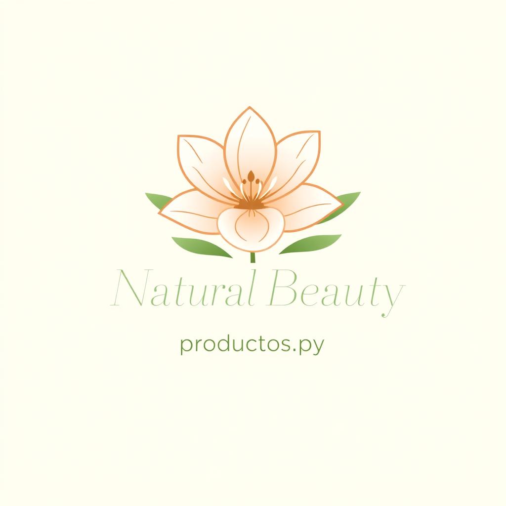 A logo design representing natural beauty, featuring a delicate and elegant flower at the center, symbolizing grace and vitality