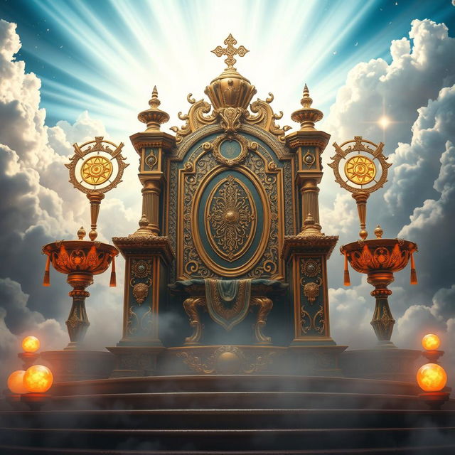 A magnificent and intricately designed throne, symbolizing divine power and authority