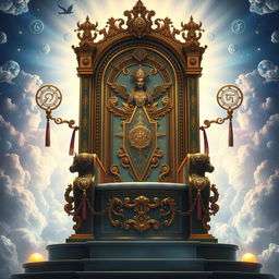 A magnificent and intricately designed throne, symbolizing divine power and authority