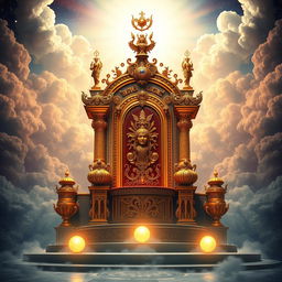 A magnificent and intricately designed throne, symbolizing divine power and authority