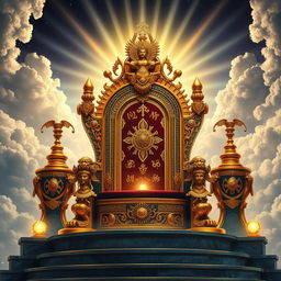 A magnificent and intricately designed throne, symbolizing divine power and authority