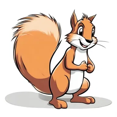 The acaudate squirrel character in the cartoon was always up to mischief.