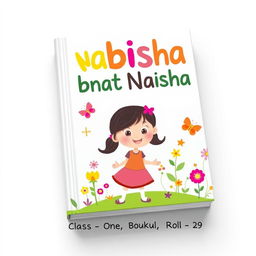 A whimsical and colorful book cover design for a children's book titled 'Nabisha Ibnat Naisha'