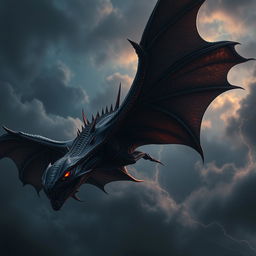 A terrifying creature soaring through the sky, unlike any earthly being